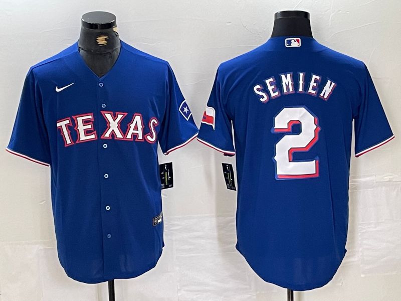 Men Texas Rangers #2 Semien Nike Game 2024 MLB Jersey style 1